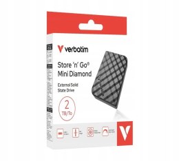 Dysk SSD zewnętrzny Verbatim Mini Diamond 2 TB Mac IOS Windows