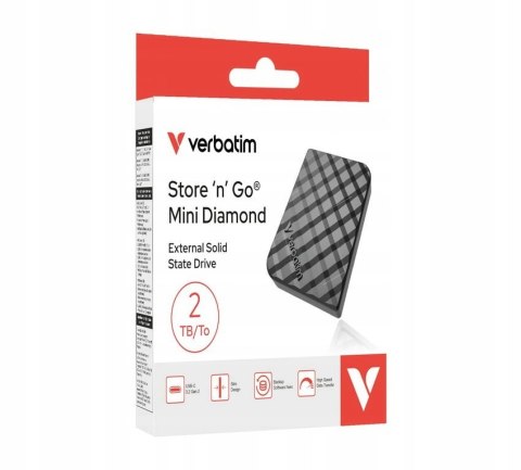 Dysk SSD zewnętrzny Verbatim Mini Diamond 2 TB Mac IOS Windows