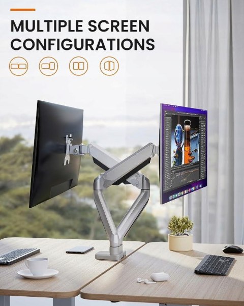 ErGear Podwójny stojak na monitor dla 13"-32" sprężyny gazowe LCD/LED