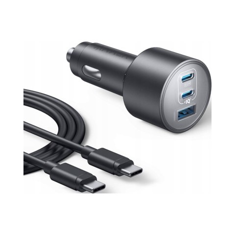 Ładowarka samochodowa 167,5W Anker 3-portowa +Kabel USB-C + ADAPTER OTG USB