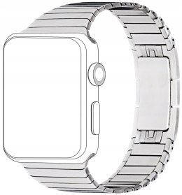 Pasek TOPP do Apple Watch (42/44/45mm) Srebrny