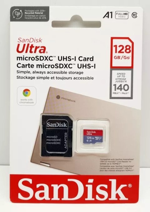 SANDISK ULTRA 128GB MICROSDXC UHS-I DLA CHROMEBOOK A1 U1, Windows